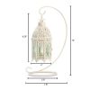 Elegant White Candle Lantern with Stand for Home Decor