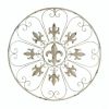 Round Fleur De Lis Wall Art Decor - Elegant Circular Metal Wall Hanging