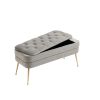 COOLMORE Storage Ottoman, Bedroom End Bench,Upholstered Fabric Storage Ottoman with Safety Hinge, Entryway Padded Footstool