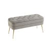 COOLMORE Storage Ottoman, Bedroom End Bench,Upholstered Fabric Storage Ottoman with Safety Hinge, Entryway Padded Footstool