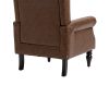 COOLMORE Wood Frame Armchair, Modern Accent Chair Lounge Chair with Sturdy Wood Legs for Living Room Bedroom(Brown PU)