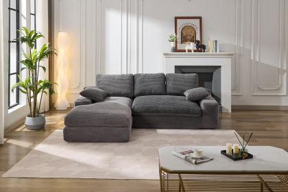 99*69" Modular Sectional Living Room Sofa Set, Modern Minimalist Style Couch, Upholstered Sleeper Sofa for Living Room, Bedroom, 2 PC Free Combination