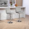 COOLMORE Bar Stools with Back and Footrest Counter Height Dining Chairs 2PC/SET,360¬∞ Velvet Swivel Bar Stools Set of 2