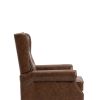 COOLMORE Wood Frame Armchair, Modern Accent Chair Lounge Chair with Sturdy Wood Legs for Living Room Bedroom(Brown PU)