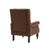 COOLMORE Wood Frame Armchair, Modern Accent Chair Lounge Chair with Sturdy Wood Legs for Living Room Bedroom(Brown PU)