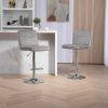 COOLMORE Bar Stools with Back and Footrest Counter Height Dining Chairs 2PC/SET,360¬∞ Velvet Swivel Bar Stools Set of 2