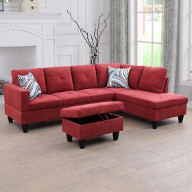 Red Flannel Living Room Sofa Set