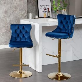 Furniture,Golden Swivel Velvet Barstools Adjusatble Seat Height from 25-33 Inch