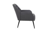 Modern Mid Century Chair velvet Sherpa Armchair for Living Room Bedroom Office Easy Assemble(Dark Grey)