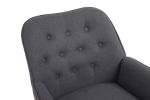 Modern Mid Century Chair velvet Sherpa Armchair for Living Room Bedroom Office Easy Assemble(Dark Grey)