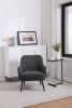 Modern Mid Century Chair velvet Sherpa Armchair for Living Room Bedroom Office Easy Assemble(Dark Grey)