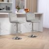 COOLMORE Bar Stools with Back and Footrest Counter Height Dining Chairs 2PC/SET,360¬∞ Velvet Swivel Bar Stools Set of 2