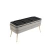 COOLMORE Storage Ottoman, Bedroom End Bench,Upholstered Fabric Storage Ottoman with Safety Hinge, Entryway Padded Footstool