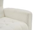 Modern Accent Chair with Ottoman, Comfy Armchair for Living Room, Bedroom, Apartment, Office (White)