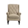 COOLMORE Wood Frame Armchair, Modern Accent Chair Lounge Chair with Sturdy Wood Legs for Living Room Bedroom(Camel PU)