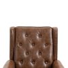 COOLMORE Wood Frame Armchair, Modern Accent Chair Lounge Chair with Sturdy Wood Legs for Living Room Bedroom(Brown PU)