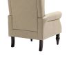 COOLMORE Wood Frame Armchair, Modern Accent Chair Lounge Chair with Sturdy Wood Legs for Living Room Bedroom(Camel PU)