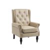 COOLMORE Wood Frame Armchair, Modern Accent Chair Lounge Chair with Sturdy Wood Legs for Living Room Bedroom(Camel PU)