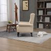 COOLMORE Wood Frame Armchair, Modern Accent Chair Lounge Chair with Sturdy Wood Legs for Living Room Bedroom(Camel PU)