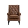 COOLMORE Wood Frame Armchair, Modern Accent Chair Lounge Chair with Sturdy Wood Legs for Living Room Bedroom(Brown PU)