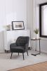 Modern Mid Century Chair velvet Sherpa Armchair for Living Room Bedroom Office Easy Assemble(Dark Grey)