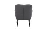 Modern Mid Century Chair velvet Sherpa Armchair for Living Room Bedroom Office Easy Assemble(Dark Grey)