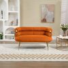 COOLMORE Small Loveseat Sofa, Upholstered Mini Couch with Curved Backrest with Stylish Golden Decor