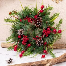 Christmas Wreath Festive Christmas Rattan Venue Layout Props Wreath Decorations Door Hanging (size: Outer diameter 40cm)