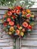 Fall Peony and Pumpkin Wreath, Autumn Year Round Wreaths for Front Door, Artificial Fall Wreath, Halloween Wreath, Thanksgiving Wreath