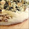 White Christmas Tree Skirt Base Faux Fur Xmas Floor Mat Ornaments Decoration