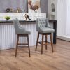 COOLMORE Bar Stools Set of 2 Counter Height Chairs with Footrest for Kitchen