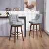 COOLMORE Bar Stools Set of 2 Counter Height Chairs with Footrest for Kitchen