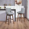 COOLMORE Bar Stools Set of 2 Counter Height Chairs with Footrest for Kitchen