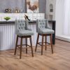 COOLMORE Bar Stools Set of 2 Counter Height Chairs with Footrest for Kitchen