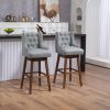 COOLMORE Bar Stools Set of 2 Counter Height Chairs with Footrest for Kitchen