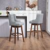 COOLMORE Bar Stools Set of 2 Counter Height Chairs with Footrest for Kitchen