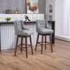 COOLMORE Bar Stools Set of 2 Counter Height Chairs with Footrest for Kitchen