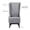 23.03" Wide High-Back Velvet Accent Chair, Comfy High Wingback Chair, Living Room Chair with Soft Padded & Wooden Legs