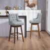 COOLMORE Bar Stools Set of 2 Counter Height Chairs with Footrest for Kitchen