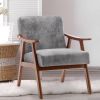 Mid-Century Modern Chair, Living Room Chair with Solid Wood Frame, Accent Chair Extra-Thick Backrest, Wingback Chair for Bedroom, Reading Room