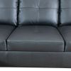 Black Faux Leather 3-Piece Couch Living Room Sofa Set