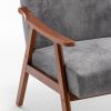 Mid-Century Modern Chair, Living Room Chair with Solid Wood Frame, Accent Chair Extra-Thick Backrest, Wingback Chair for Bedroom, Reading Room