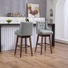 COOLMORE Bar Stools Set of 2 Counter Height Chairs with Footrest for Kitchen