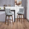 COOLMORE Bar Stools Set of 2 Counter Height Chairs with Footrest for Kitchen