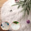 White Christmas Tree Skirt Base Faux Fur Xmas Floor Mat Ornaments Decoration