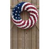 Patriotic Americana Wreath;  Boxwood Handcrafted Memorial Day Wreath Festival Garland Decoration